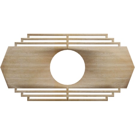 Ekena Millwork Chrysler Wood Fretwork Pierced Ceiling Medallion, Hickory, 26"W x 13"H x 6 7/8"ID x 1/4"T CMWP26X13X0250CSHI